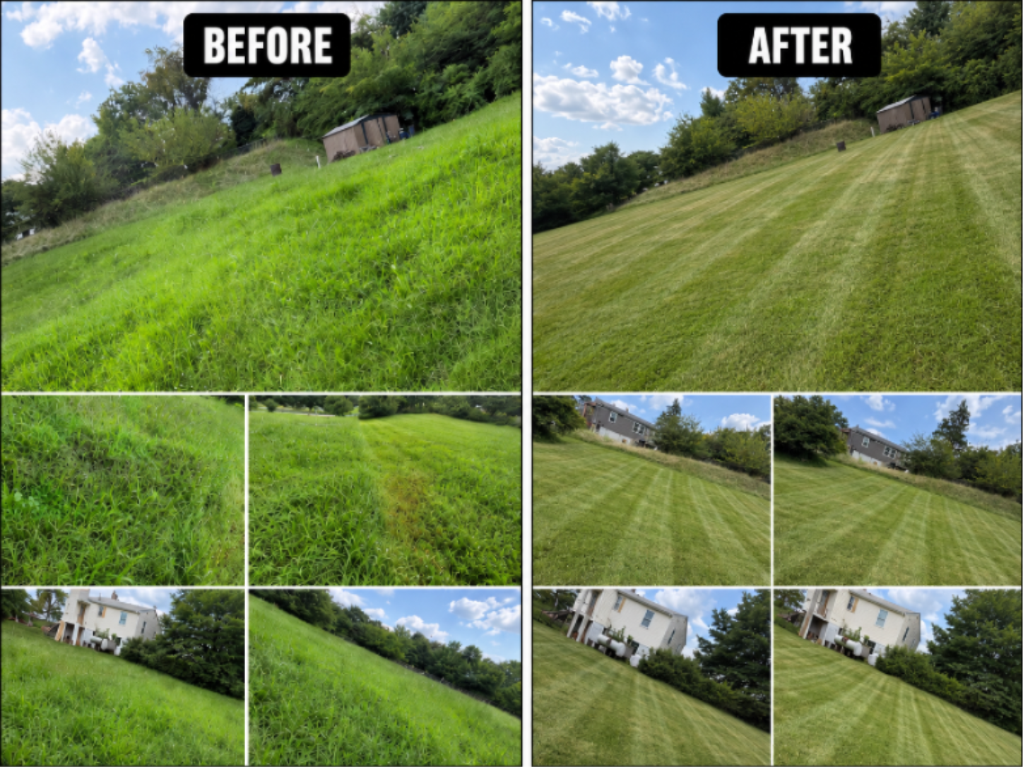 Residential lawn mowing and edging project